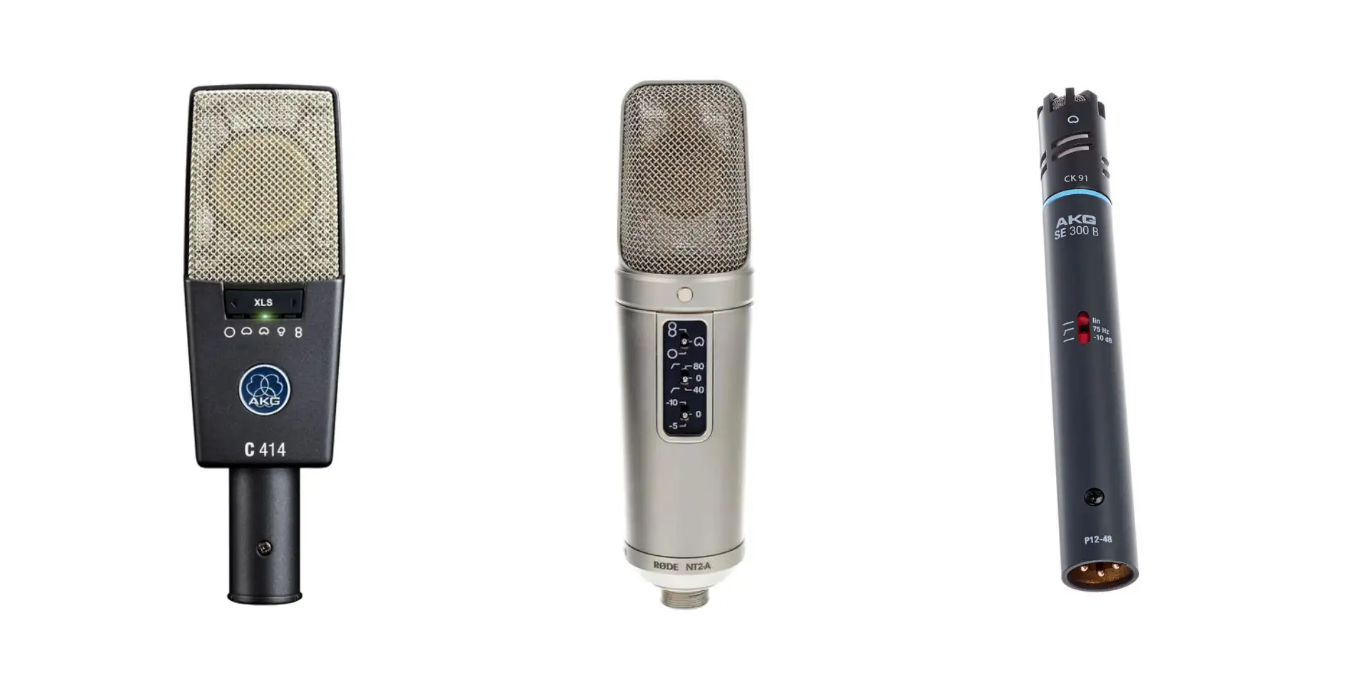 Microfones dinâmicos e condensadores para aluguer